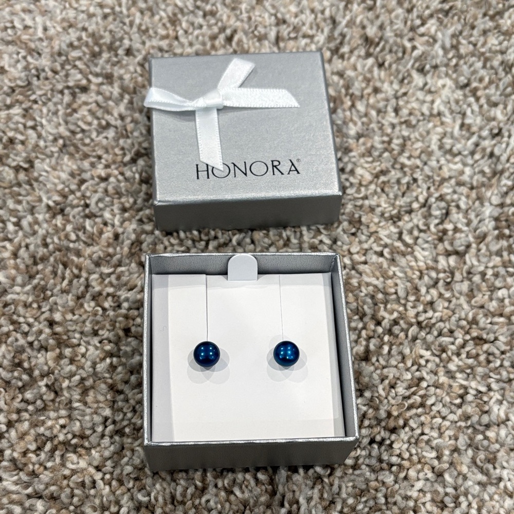 Honora Deep Blue Pearl Earrings